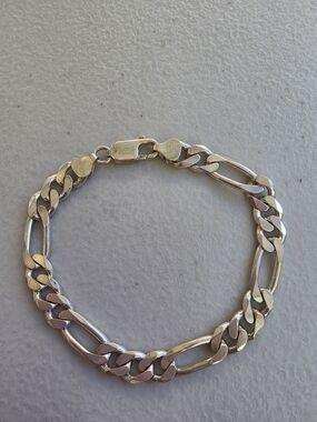 Italian Sterling Silver Cuban Link Bracelet - Chunky Silver Chain